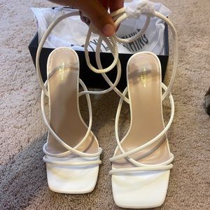 White Strappy Heels